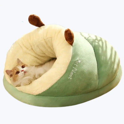 Panier pour chat en forme chausson vert