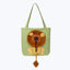 Tote bag chat motif lion vert
