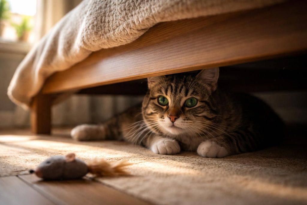 découvrez pourquoi votre chat se cache sous le lit et les raisons surprenantes de ce comportement félin. comprenez mieux votre compagnon à quatre pattes.